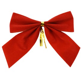 Set of 72 Mini Red Velvet 2.5" x 2" Festive Red Holiday Christmas Bows - Perfect as Tree Ornaments - Tree Filler - Decorative Ornaments - Perfect for Preparing for the Holidays! (72, Red Velvet)