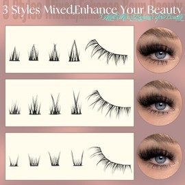 ZANLUFLY Natural Lower Eyelashes DIY Cluster Extensions - Wispy Bottom 5-8MM 3 Styles B-Cute / ZANLUFLY 내추럴 로어 속눈썹 DIY 클러스터 연장 - 위스피 바텀 5-8MM 3가지 스타일 B-Cute