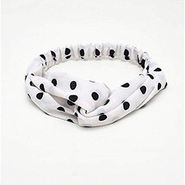 YANGW Elastic cross headband chiffon silk headband headband for women hair accessories washed sportswear -Wave point，white, Model Number: CSFD-10