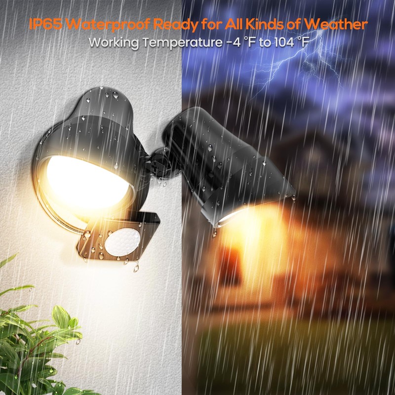 LED Security Lights Motion Sensor, 24W 2000LM Flood Lights Outdoor