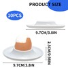 HUAJJ 10 Pcs Egg Cups, White Plastic Boiled Egg Cup