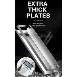Rustproof Metal Storage Floating Shelf Wall Mounted Rectangular Shelf Bedroom, Bathroom, Living Room, Kitchen and Laundry Room, Nail Free Floating Shelf Wall Mounted Storage Shelf (30cm Silver)