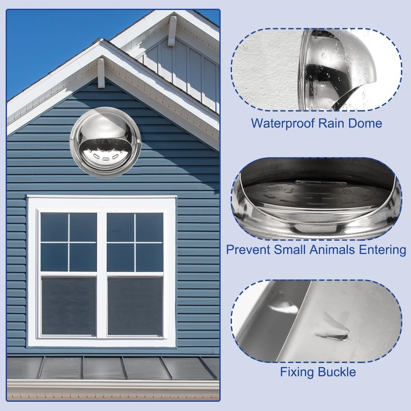 PATIKIL 4 Inch Dryer Vent Cover, 2 Pack Stainless Steel