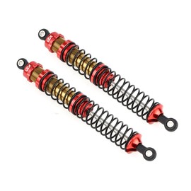 LCX Racing 1/10th RC Crawler Car 2PCS Metal Front Suspension Shock Absorber Damper for RC Rock RC Crawler RC Truck Car Axial RBX10 Ryft AXI03005 AXI03009, Upgrades Parts Accessories (Red, 131mm)