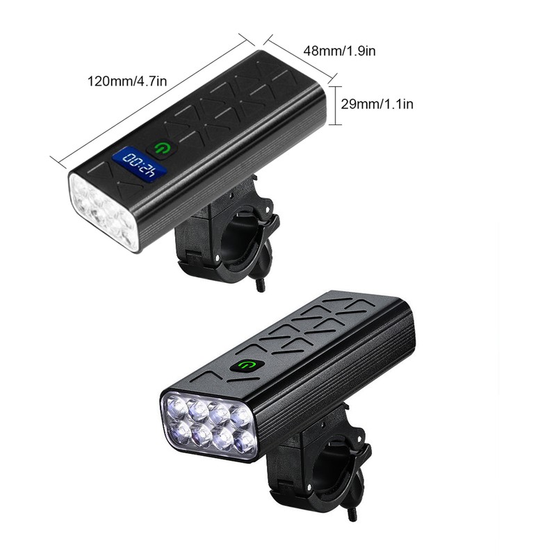 8LED Bike Light Front Bicycle Headlight High Brightness Rechargeable Cycle