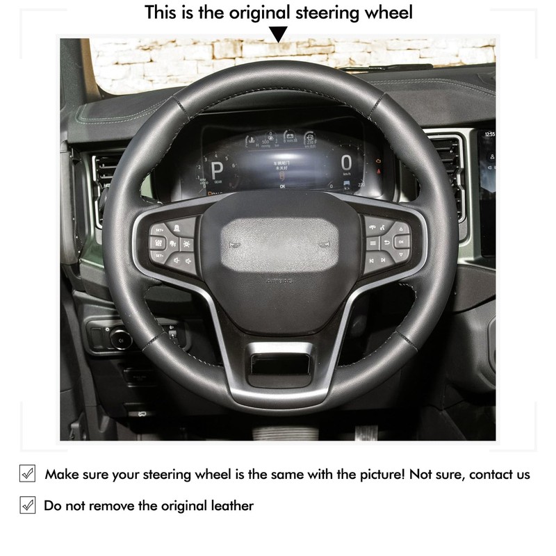 MEWANT Steering Wheel Cover Compatible with Ford Bronco 2021-2024 Geniune