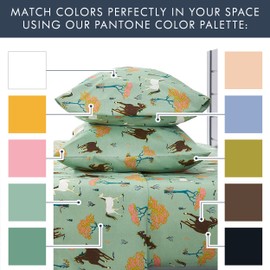 Where The Polka Dots Roam Horse Bedding Set - Western Farmhouse Style Animal Sheets for Kids, Boys, Girls - Includes 1 Fitted Sheet, 1 Flat Sheet, 2 Pillowcases - Queen Size Bed Horses Print