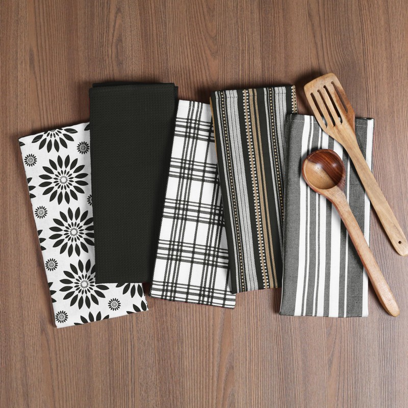 Assorted Kitchen Towels Large 16x26 inches 100% Cotton Set of