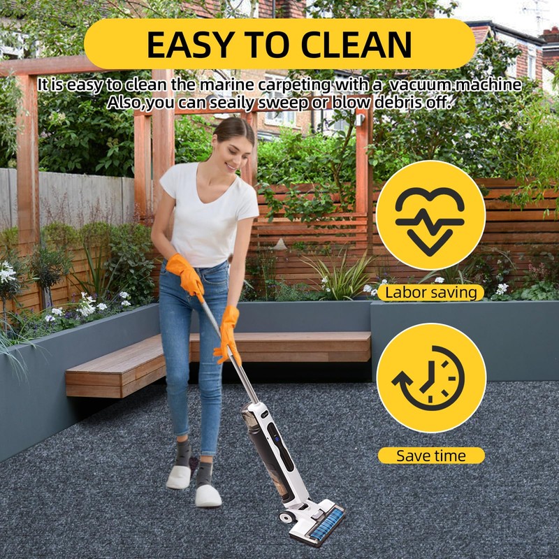 Grefinity Marine Carpet,5 FT x 10 FT Dark Gray Indoor