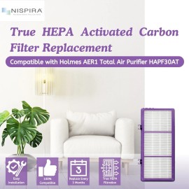 nispira HEPA Filter Performance Plus For Holmes AER1 Air Purifier HAPF300AP, 2 Packs