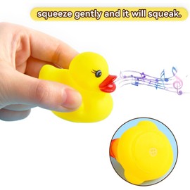 DERAYEE Pack of 50 Yellow Mini Bath Ducks Floating Bath Toy Set Classic Squeaky Duck for Children Shower Birthday Party Item