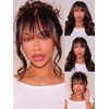 UNICE Balayage Highlight Fluffy Natural Loose Wave Curtain Bangs Wig