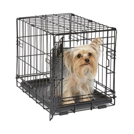 Midwest Homes for Pets 18-Inch iCrate Folding Dog Crate with Divider Panel, Leak-Proof Tray & Secure Latches – Metal Wire Kennel for Tiny Breeds – Portable, Durable & Easy to Assemble