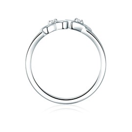 Trilani Women's Heart Ring 925 Sterling Silver with Zirconia White Brilliant Cut Engagement Ring Friendship Ring Silver Ring, Silver