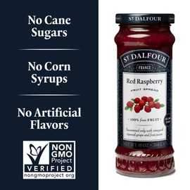 St. Dalfour Red Raspberry Fruit Spread - 10oz - 100% from Fruit, No Artificial Ingredients, Non-GMO, No Cane Sugars, All Natural - Pack of 2