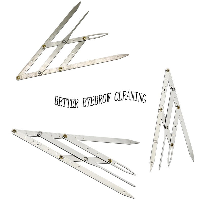 Eterspr Eyebrow Ruler, Silver Cut, Stainless Steel Eyebrow Measuring Ruler,