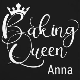 Geschenk mit Namen personalisiert by Shirtracer - Apron - Baking Apron Women - Baking Queen with Name - Gift Mum Grandma Birthday Christmas Mother's Day Baking, 3 Black