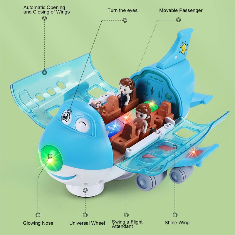 Airplane Toys Simulation Omni Directional Acousto Optic Aircraft Toy for