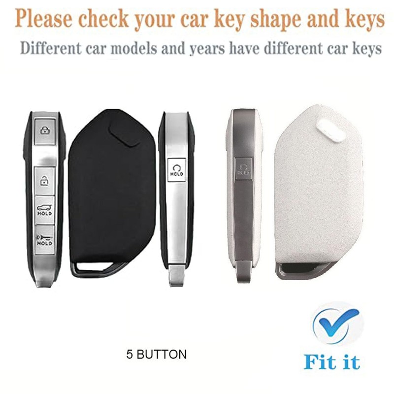 WKEDQAF Car ABS Plastic Key Fob Cover Silicone Button Key