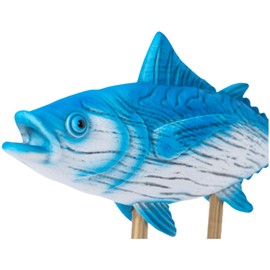 CXYANG Tuna Fish Statues Sculptures Home Decor Coastal Beach Themed Resin Figurines Fireplace Mantel Decorations for Living Room Bookshelf Office Desk Accents Sky Blue