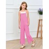 Haloumoning Girls Wide Leg Jumpsuit Kids Casual Sleeveless Romper Spaghetti