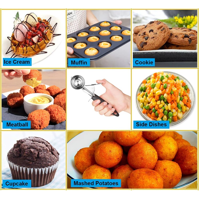 Saebye Cookie Scoop Set, Ice Cream Scoop with Trigger, 18/8