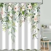GKLEASG Sage Green Eucalyptus Shower Curtain Watercolor Leaves Floral Spring