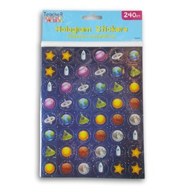 Stickabilities Holographic Stickers – Space. Planets, and Satellites for Crafts, Scrapbooks, Rewards - 240 Pc, 13005
