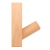Gullor 2 PCS Natural Wooden Coat Hooks, Wall Mounted Wall