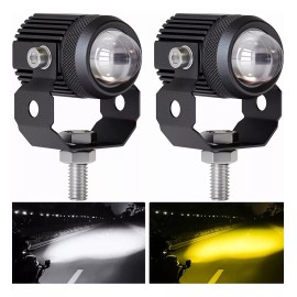 Holaya 1 Par Faros De Lupa Doble Color Alta/baja Para Auto Moto 60w
