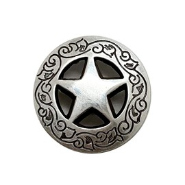 Cowboy Craft 3/4" Antique Engraved Ranger Star Conchos Leathercraft Art Belt Tack Saddle Conchos, Pack of 10 PCS