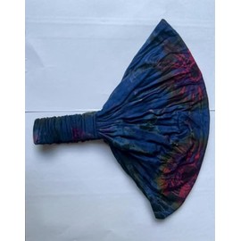 Boho Tie Dye Headband Handmade in Thailand Unisex Cotton Spandex Hair Wrap with Stretch Back Hippie Yoga Festival Style Soft and Breathable (Dark Blue, One Size)