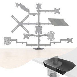Monitor Mount Reinforcement Plate, Monitor Mount for Glass Desk, Steel Bracket Plate for Thin, Glass and Other Fragile Tabletop, fits Most Monitor Stand Grommet C Clamp Installation Hole Reinforcement