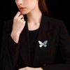 Elegant Silver Butterfly Brooch - Copper with Tungsten Gold Plating,