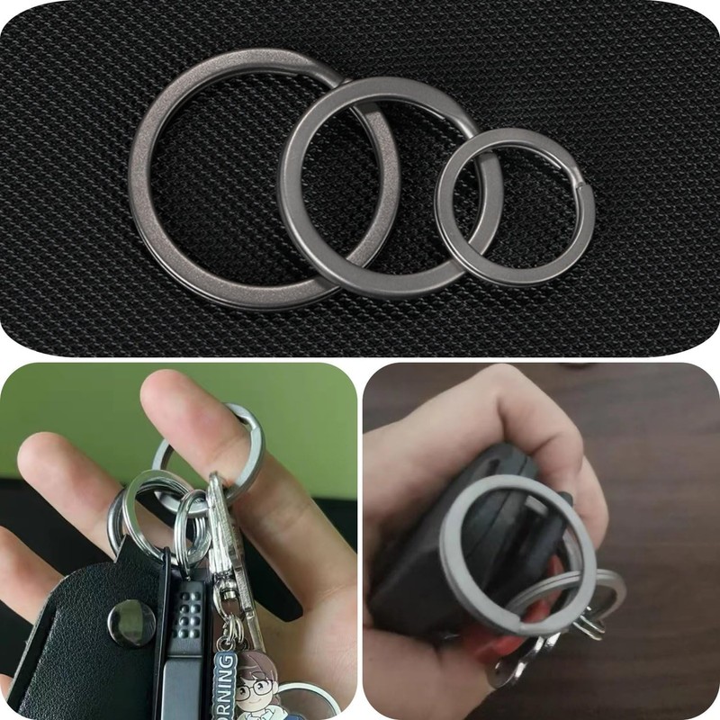 CAAK Titanium Keychain Double Ring, Lightweight, Outer Diameter: 10 mm/12