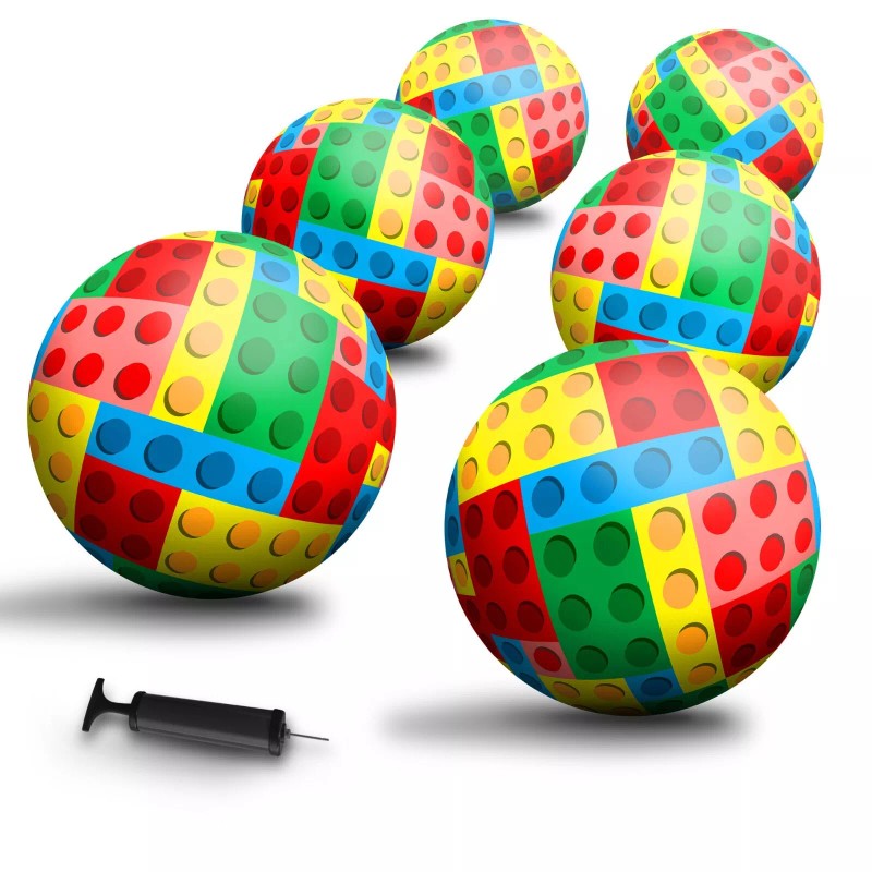 New-Bounce Bouncy Balls for Kids - Brick Print Playground Balls