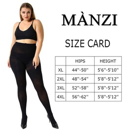 Manzi Women's Tights, 2 or 4 Pairs, Plus-Sizes XL–4XL(44–62 EU)