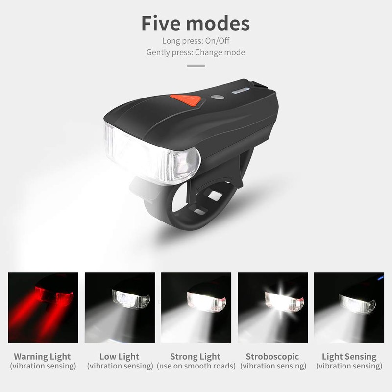Bike Light Headlight and Taillight for Bike IPX6 Waterproof Wireless