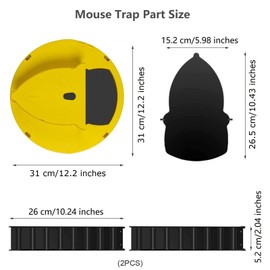 Mouse Bucket Trap, Auto-Reset Bucket Lid Mouse Trap, 5-Gallon Compatible, Efficient for Mouse Rat Control Indoor and Outdoor(2Packs)
