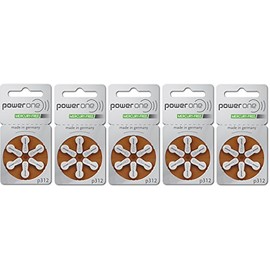 PowerOne Hearing Aid Batteries Size 312 - 50 Packs of 6 Cells