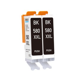 akaca PGI-580 CLI-581 XXL Printer Cartridges Compatible with Canon 580 581 XXL Cartridges for Pixma TR7550 TR8550 TS6150 TS6151 TS8150 TS8151 TS8152 TS9150 (2 Black)