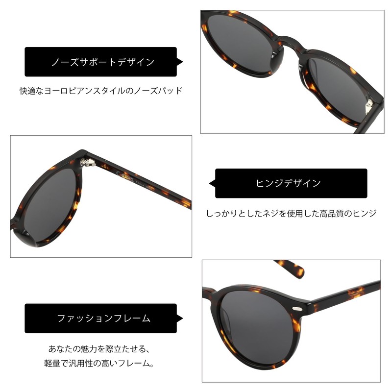 ZENOTTIC Men's Vintage Round Sunglasses, Polarized Sunglasses, UV Protection, Handmade,