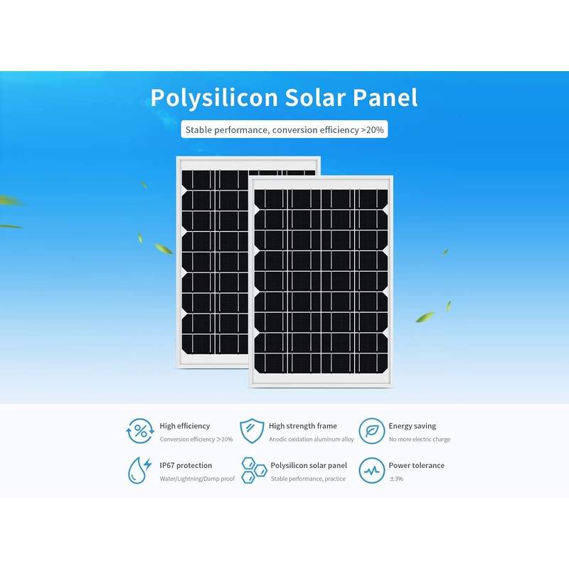 Waveshare Polysilicon Solar Panel (18V 10W) 10Wp Power Photovoltaic Panel
