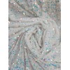 Divastyletextiles White Velvet Clear Iridescent Sequin Fabric By Yard Shine
