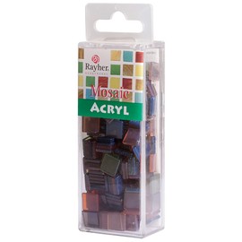 RAYHER 14540539 Acrylic Mosaic 1 x 1 cm Transparent approx. 205 x Stüc