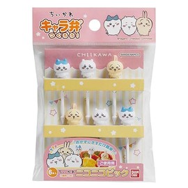 BANDAI Chiikawa Happy Picks, 6 pieces (2 each of 3 types) for cute lunch presentation, Bento 2689332