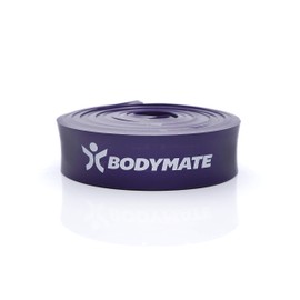 Bodymate Fitness Band, Elastic Resistance Band Made of Natural Latex, Trains Strength, Endurance, Coordination, Flexibility and Much More for Beginners & Professionals, 208 cm, purple