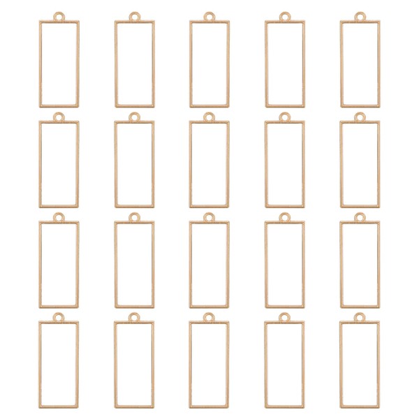 uxcell Open Back Bezel Pendants, 30pcs Rectangle Hollow Frame Charm