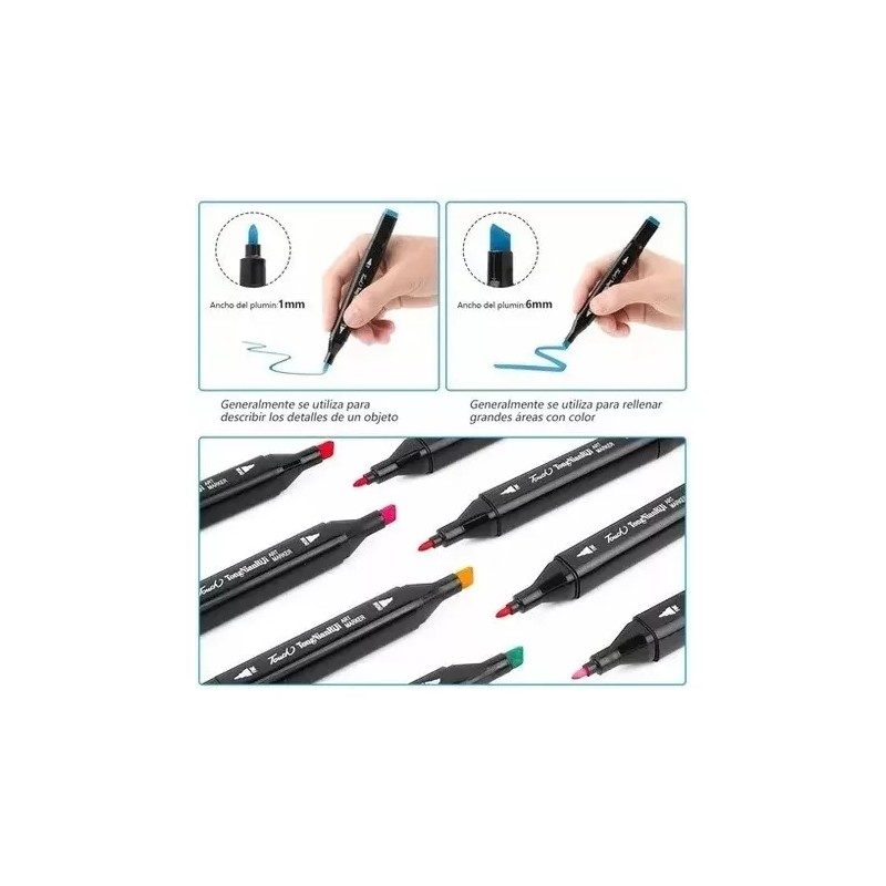 ML Plumones Touch 48 Pzas, Rotuladores, Marcadores Doble Punta