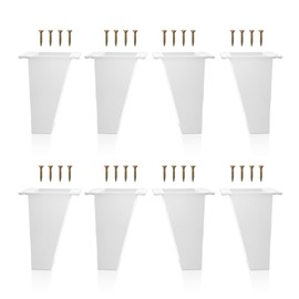 Kukicu Furniture Feet White – Legs for Furniture Slanted – Set of 4 – Height: 120 mm – Material: ABS Plastic – Scandinavian Design – Screws Included (8 Pieces)